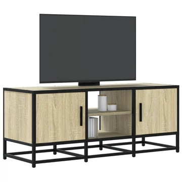 Sonoma tölgy színű szerelt fa és fém TV-szekrény 100x35x41 cm