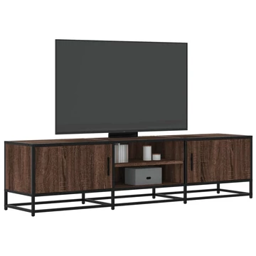 Barna tölgy színű szerelt fa és fém TV-szekrény 160x35x41 cm