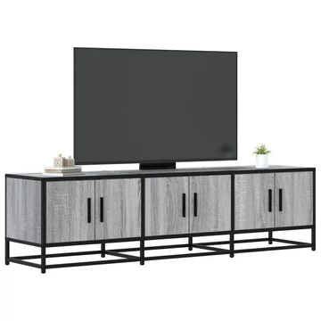 Szürke sonoma színű szerelt fa és fém TV-szekrény 150x35x41 cm