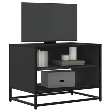 Fekete szerelt fa és fém TV-szekrény 61x40x46 cm