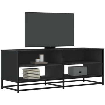Fekete szerelt fa és fém TV-szekrény 120,5x40x46 cm