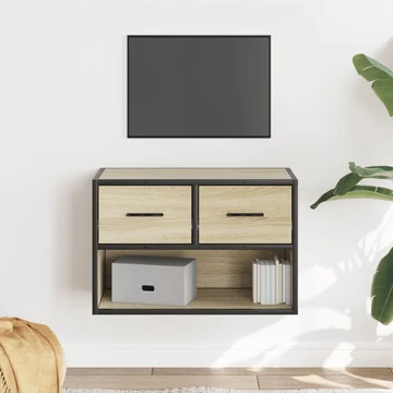 Sonoma tölgy színű szerelt fa és fém TV-szekrény 60x31x39,5 cm