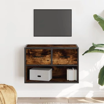 Füstös tölgy fa és fém TV-szekrény 60 x 31 x 39,5 cm