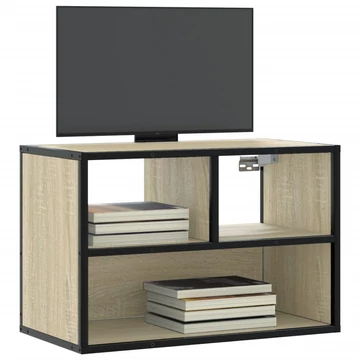 Sonoma tölgy színű szerelt fa és fém TV-szekrény 60x31x39,5 cm