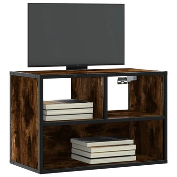 Füstös tölgy színű szerelt fa és fém TV-szekrény 60x31x39,5 cm