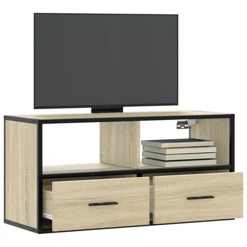 Sonoma tölgy színű szerelt fa és fém TV-szekrény 80x31x39,5 cm