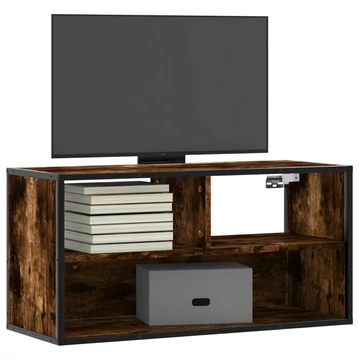 Füstös tölgy színű szerelt fa és fém TV-szekrény 80x31x39,5 cm