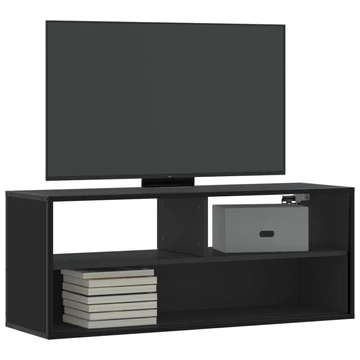 Fekete szerelt fa és fém TV-szekrény 100x31x39,5 cm