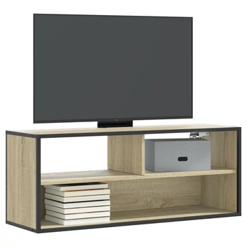 Sonoma tölgy színű szerelt fa és fém TV-szekrény 100x31x39,5 cm