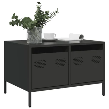 Fekete hidegen hengerelt acél TV-szekrény 68 x 50 x 43,5 cm