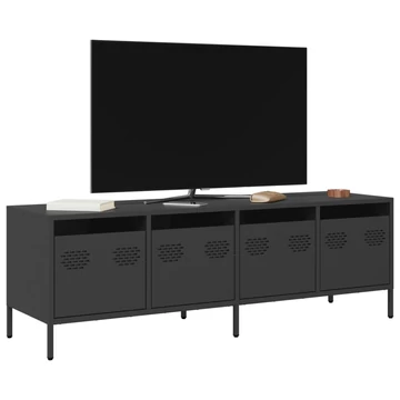 Fekete hidegen hengerelt acél TV-szekrény 135 x 39 x 43,5 cm