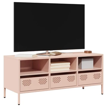 Rózsaszín hidegen hengerelt acél TV-szekrény 101,5x39x43,5 cm