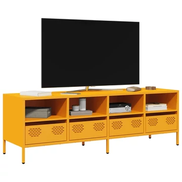 Mustársárga hidegen hengerelt acél TV-szekrény 135x39x43,5 cm