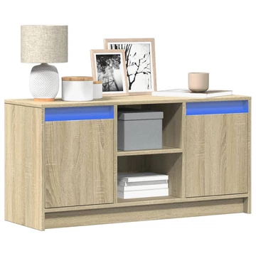 Sonoma tölgy színű szerelt fa LED-es TV-szekrény 100x34x50 cm