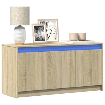 Sonoma tölgy színű szerelt fa LED-es TV-szekrény 100x34x50 cm