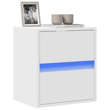 Fehér falra szerelhető TV-szekrény LED-lámpákkal 41x31x45 cm