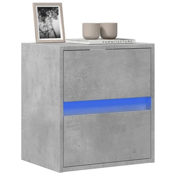 Betonszürke falra szerelhető TV-szekrény LED-del 41x31x45 cm