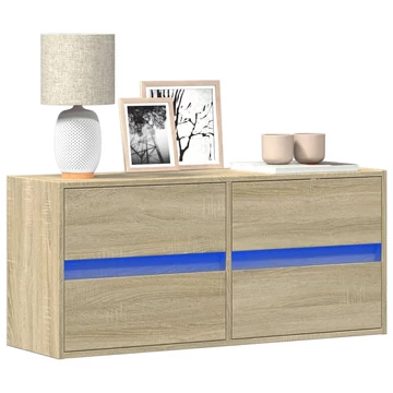 Sonoma tölgy színű fali TV-szekrény LED-ekkel 100x31x45 cm
