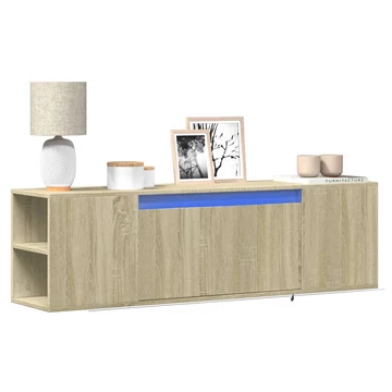 Sonoma tölgy színű fali TV-szekrény LED-ekkel 135x31x39,5 cm