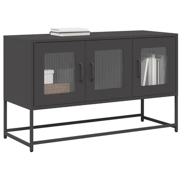 Fekete hidegen hengerelt acél TV-szekrény 100,5x39x60,5 cm