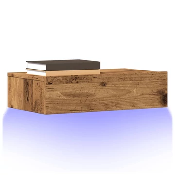 Antik fa színű TV-szekrény LED-lámpákkal 60x35x15,5 cm