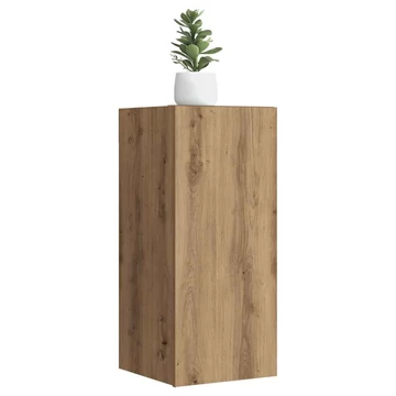 2 db kézműves tölgy színű szerelt fa TV-szekrény 30,5x30x60 cm