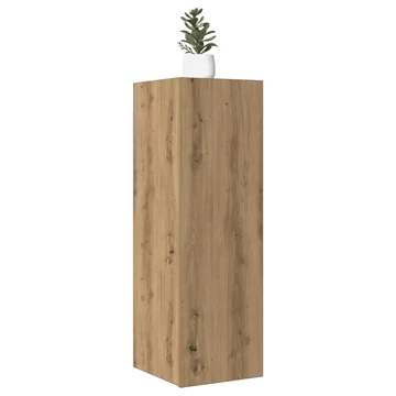 2 db kézműves tölgy színű szerelt fa TV-szekrény 30,5x30x90 cm