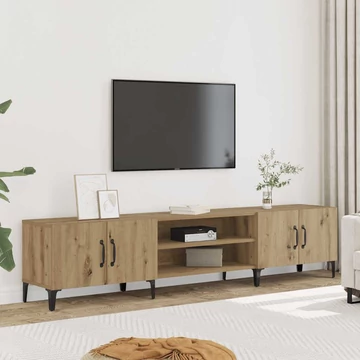 Kézműves tölgy színű szerelt fa TV-szekrény 180 x 31,5 x 40 cm