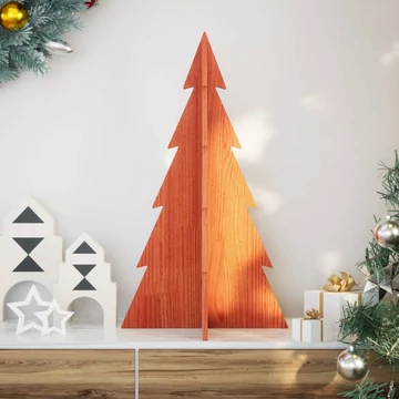 Viaszbarna tömör fenyőfa karácsonyfa-dekoráció 80 cm