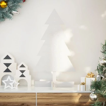 Fehér tömör fenyőfa karácsonyfa-dekoráció 80 cm