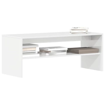 Magasfényű fehér forgácslap TV-szekrény 100 x 40 x 40 cm