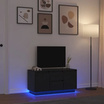 Fekete tölgy TV-szekrény LED-világítással 100x41x50 cm