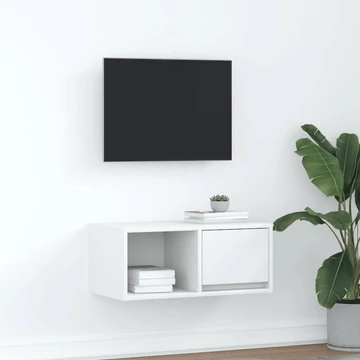 Fehér szerelt fa TV-szekrény 60x31x25,5 cm