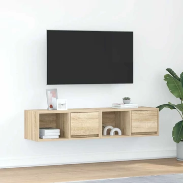 2 db sonoma tölgy színű szerelt fa TV-szekrény 60x31x25,5 cm