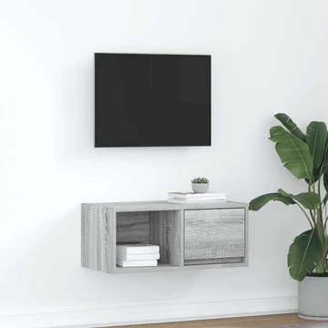 Szürke sonoma színű szerelt fa TV-szekrény 60x31x25,5 cm