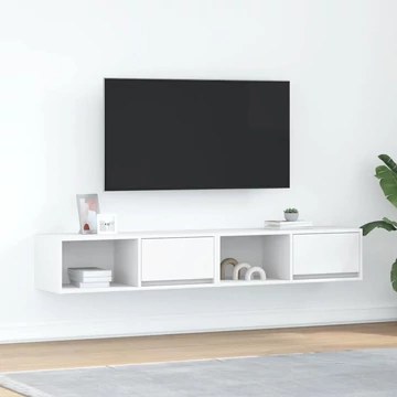 2 db fehér szerelt fa TV-szekrény 80x31x25,5 cm