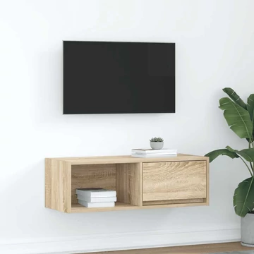 Sonoma tölgy színű szerelt fa fali TV-szekrény 80x31x25,5 cm