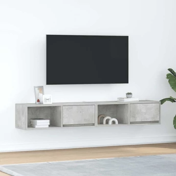 2 db betonszürke szerelt fa TV-szekrény 80x31x25,5 cm