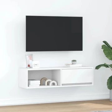 Fehér szerelt fa TV-szekrény 100x31x25,5 cm