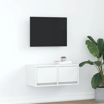 Fehér szerelt fa TV-szekrény 60x31x25,5 cm