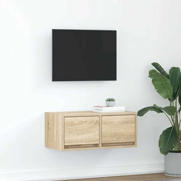 Sonoma tölgy színű szerelt fa fali TV-szekrény 60x31x25,5 cm