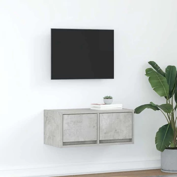 Betonszürke szerelt fa TV-szekrény 60x31x25,5 cm