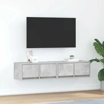 2 db betonszürke szerelt fa TV-szekrény 60x31x25,5 cm