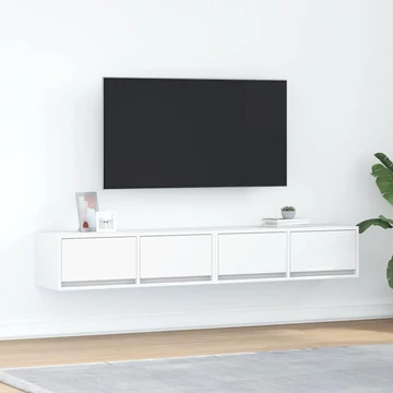 2 db fehér szerelt fa TV-szekrény 80x31x25,5 cm