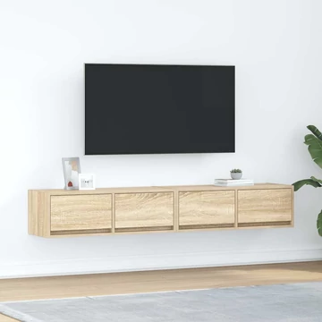 2 db sonoma tölgy színű szerelt fa TV-szekrény 80x31x25,5 cm