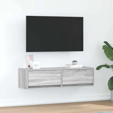 TV Szekrény Szürke Sonoma 100x31x25,5 cm Szerelt Fa