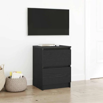 Fekete szerelt fa TV-szekrény 40x35x54 cm