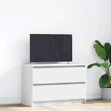 Fehér szerelt fa TV-szekrény 80x35x54 cm