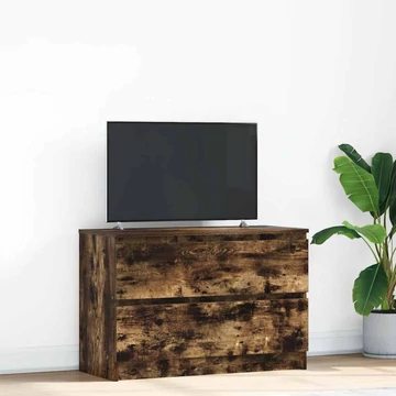 Füstös tölgy színű szerelt fa TV-szekrény 80x35x54 cm