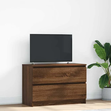 Barna tölgyszínű szerelt fa TV-szekrény 80x35x54 cm